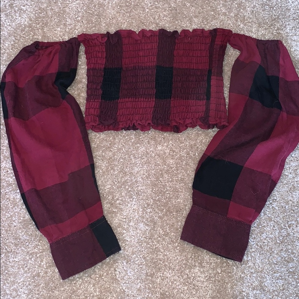 NWOT Flannel Crop Top